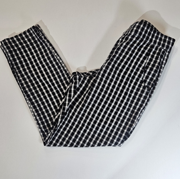 Hollister‎ Pants Womens Small Black White Gingham Checker High Rise Y2K Retro - Picture 1 of 7